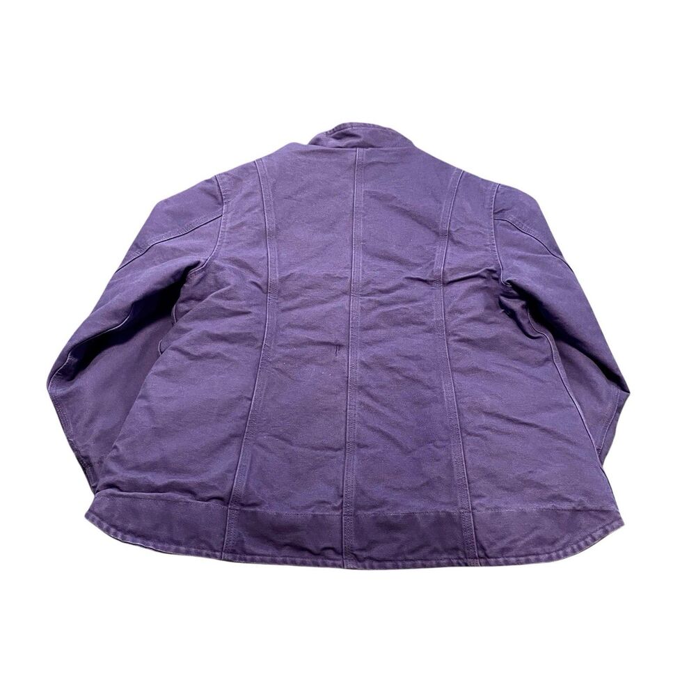 Women’s Carhartt Jacket Coat WJ022 GPE Purple Vintage Style XL Sherpa IRREGULAR - Picture 7 of 8